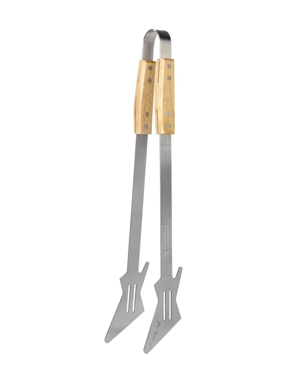 DOLLY PARTON Electric Guitar Wood-Handle Stainless Steel BBQ Tongs NEW